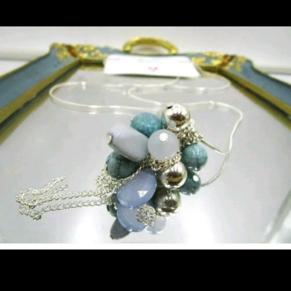 New Diva silver & blue necklace